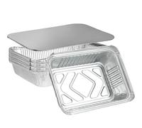 FIBOUND 20 Vaschette in Alluminio 1000ml con Coperchio - Contenitori Monouso per Forno, Freezer e Takeaway. Ideali per Cucina, BBQ e Preparazione Piatti - Certificati per Uso Alimentare ISO 9001.