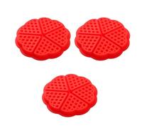 FIBOUND 3 Pezzi di Formina per Waffle da Forno, Mini Formina a Cuore di Muffin, Non Adesiva, Attrezzo Silicone per Waffle, Formina a Cuore Rotondo di Waffle, per Dolci, Cioccolato, Biscotti (Rosso)