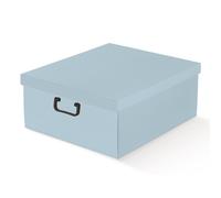 FIBRA AZZURRO 47x42x21 cm Scatola Tutto a Posto Fondo Coperchio e Manici 0LQA