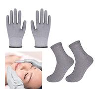 Fibra D'argento Conduttivo Guanti e Calzini Elettrodo Sollievo dal Dolore Massaggio Microcorrente Fisioterapia per Macchine TENS/EMS, Migliorare la Circolazione Corporea ( Color : Grey , Size : XL )