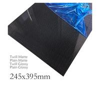 Fibra di Carbonio Fogli 1 pezzo 245x395mm Spessore 0,5mm - Lamiera in fibra di carbonio 3K Pannello in cartone ad alta resistenza opaco/lucido(1.5mm Twill Matte)