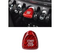Fibra di carbonio per Mini Cooper motore Start/Stop Cover Power Control Pushbutton Switches Decorazione Cap Accessori interni per 3nd Gen Mini Cooper F54 F55 F56 F57 F60 (Rosso)