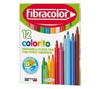 Fibracolor Colorito confezione 12 pennarelli punta fine superlavabili