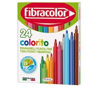 FIBRACOLOR Colorito confezione 24 pennarelli punta fine superlavabili