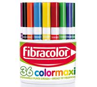 Fibracolor Colormaxi barattolo 36 pennarelli punta grossa conica superlavabili