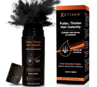 Fibre Cheratina Capelli, Polvere per Capelli Uomo Volumizzante, Copre Diradamento e Stempiature, Effetto Naturale Anti Diradamento, Capelli Più Folti, 27,5 g (Nero)