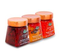 Ficacci - Selezione Antipasti Gourmet - Antipasti Rossi (Peperoni, Pomodori Secchi, Bomba Piccante) 3X (860g)
