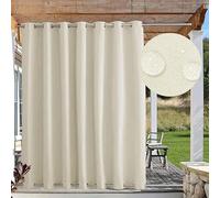 FicaRico Tenda per esterni impermeabile e antivento con occhielli nella parte superiore e inferiore, protezione solare e oscurante per gazebo e giardino, 1 pezzo, Beige, L254xA183cm