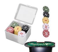 Fiche Da Poker Con Numeri - 100 Pezzi Accessorio Da Gioco Colorato Con Scatola Portaoggetti,Fiche Da Poker In Blocco,Per Viaggio Serate Tornei Feste Vacanze Compleanni Uffici Raduni Familiari Amici