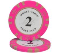 Fiches da Gioco, 25PCS Fiches da Poker per Giochi Monte Carlo, Gettoni da Casinò Jetons Clay Chips Metal Core 14g Poker Texas Hold'em Blackjack Gettoni (Size : 25PCS $2)