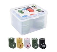Fiches Da Poker Con Denominazioni | 100 Pezzi Accessorio Da Gioco Colorato Con Scatola Portaoggetti - Fiche Da Poker In Blocco | Per Viaggio Serate Tornei Feste Vacanze Compleanni Uffici Raduni Famili