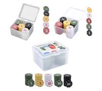 Fiches da poker con numeri - Forniture di gioco numerate da 100 pezzi con custodia | Piccole fiches ďa poker in ABS per esposizione notturna a casa, tornei, feste, vacanze, compleanni, uffici, riunion