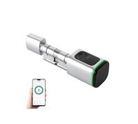 Fichiouy Serratura intelligente con impronte digitali, serratura elettronica, cilindro da 60 mm con 2 chiavi, 4 metodi di sblocco (impronte digitali, app, scheda chiave, chiave manuale)