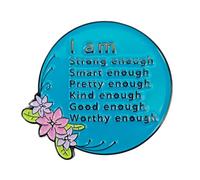 Ficsowy Spilla smaltata con scritta "I Am Strong", per donne, ragazze, adolescenti, insegnanti, mamme, papà, nonni, amici, spille da bavero, zinco, senza pietre preziose