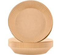 Fictory 50 fogli di carta pergamena per friggitrice ad aria, antiaderenti e a prova di grasso, facili da pulire, rotondi da 20 cm, fodere usa e getta per friggitrice ad aria, forno, vapore, barbecue
