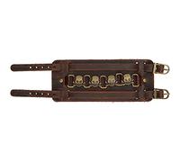 Fictory Bracciale in pelle intrecciata, fibbia ad ardiglione regolabile, design vintage con teschio, stile unico