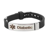 Fictory Braccialetto medico per diabete, con identificazione di emergenza per la sicurezza sanitaria, gioiello regolabile