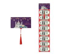 Fictory Buste Angpao pieghevoli verdi malesi, design creativo con linguetta estraibile con 8 scomparti per carte di credito e carte regalo, pacchetti rossi culturali per capodanno lunare, compleanni e