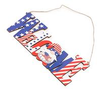 Fictory Cartello di benvenuto patriottico, decorazione da appendere in legno per il giorno dell'indipendenza con corda, ornamento per porta d'ingresso per il 4 luglio, giorno della commemorazione