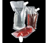 Fictory Confezione da 20 sacchetti riutilizzabili per bevande, 235 ml, 423 ml, 1000 ml, multiformato, pieghevoli, senza BPA, a prova di perdite, con 2 imbuti e 3 tappi di ricambio, per crociere in