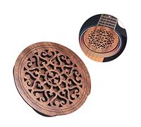 Fictory Copertura per foro del suono della chitarra, riduttore di feedback per EQ Acoustic Folk, facile da installare, in legno di mogano decorativo, protegge e migliora il suono, nessun danno alla