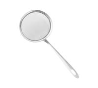 Fictory Cucchiaio per schiumarola a maglia fine, manico lungo, in acciaio inox, efficiente rimozione di grasso e schiuma, strumento essenziale da cucina per cucinare pentole calde