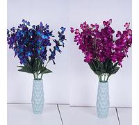 Fictory Fiori artificiali di seta fresia, realistici a stelo singolo, per la decorazione della casa e per matrimoni, centrotavola blu