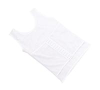 Fictory Gilet a compressione a triplo petto da uomo, per controllo della pancia, modellante, dimagrante, shapewear bianco, L