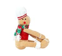 Fictory Ornamento natalizio a forma di omino di pan di zenzero, tappo per bottiglia rosso con cappello da chef, clip creativa per tenda da finestra e puntale per albero, decorazione per la casa e