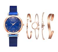 Fictory Orologio al quarzo da donna e set di braccialetti, alla moda e design semplice per affari e tempo libero, colore dell'immagine, Colore dell'immagine