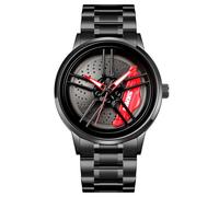 Fictory Orologio al quarzo da uomo, resistente all'acqua fino a 30 m, vetro antigraffio, quadrante scheletrato, perfetto per uno stile di vita attivo, design elegante, Oro rosa, oro rosa, nero, oro