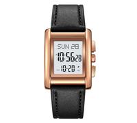 Fictory Orologio digitale impermeabile - Conquista fusi orari con doppio display e visione notturna luminosa - sveglia, conto alla rovescia e cronometro per stili di vita attivi, Oro rosa, oro, nero
