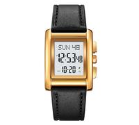 Fictory Orologio digitale impermeabile fino a 30 m, doppio orario e sveglia, display luminoso per visione notturna, perfetto per viaggi e fitness, design unisex elegante, durata accessibile, Oro rosa,