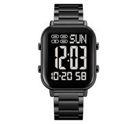 Fictory Orologio digitale per uomo e donna, impermeabile fino a 30 m, retroilluminazione, cronometro di precisione, multi-allarme, doppio fuso orario, perfetto per sport e viaggi, design durevole,