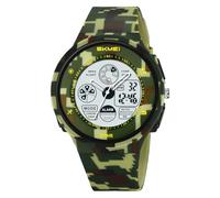 Fictory Orologio digitale unisex, impermeabile fino a 50 m, luce EL e cronometro, perfetto per l'uso notturno, doppio fuso orario, design multifunzionale, affidabile e conveniente, Blu scuro, azzurro