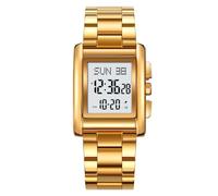 Fictory Orologio luminoso impermeabile fino a 30 m, doppio fuso orario e sveglia da viaggio, perfetto per sport e uso notturno, Oro rosa, oro, nero argento, oro rosa+nero, oro+nero, argento+nero,