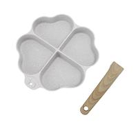 Fictory Padella antiaderente a forma di cuore per 4 tazze, anche riscaldante, padella per pancake con manico, essenziale per la cucina, bianca