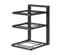 Fictory Scaffale portaoggetti per pentole, organizer multistrato per cucina, soluzione salvaspazio, forte capacità portante, design ad angolo rotondo, 43 x 27 x 23 cm, tre ripiani