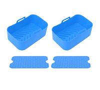 Fictory Set di 2 cestini e tappetini in silicone per friggitrice da cucina, compatibili con Ninja DZ201 8QT, accessori riutilizzabili antiaderenti per forno ad aria, facili da pulire, soluzione di