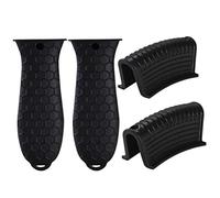 Fictory Set di 4 supporti in silicone per manici caldi, resistenti al calore, proteggono le mani dalle ustioni, impugnature antiscivolo per padelle in ghisa, padelle e piatti da forno