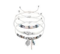 Fictory Set di braccialetti con perline in stile bohémien, ciondoli alla moda in lega, 3 pezzi per donne, gioielli chic a prezzi accessibili