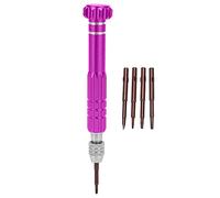 Fictory Set di cacciaviti di precisione 5 in 1, in lega di alluminio, multiuso per orologi, gioielli, riparazione telefono, manico ergonomico, viola, versatile e durevole