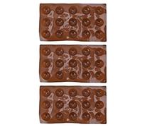 Fictory Set di stampi in silicone, 3 pezzi, 15 fori, per bombe al cioccolato, torte, gelatine, budini, facili da rilasciare, antiaderenti, adatti per forno e congelatore, soluzione di cottura