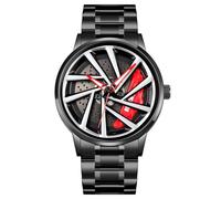 Fictory SKMEI 1990 - Orologio al quarzo da uomo, resistente all'acqua, vetro antigraffio, elegante quadrante scheletrato, nessun problema di manutenzione, Oro rosa, oro rosa, nero, oro, bianco,