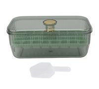 Fictory Stampo quadrato per cubetti di ghiaccio a rilascio facile, grande capacità con coperchio e paletta, previene gli odori del congelatore, verde frutta, design impilabile per una rimozione del