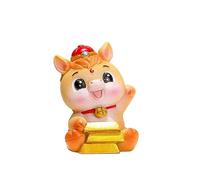 Fictory Statuetta zodiacale del bambino di cavallo, ornamento da scrivania di piccole dimensioni per Capodanno cinese, statua di pony con lingotto d'oro per la decorazione di casa e ufficio