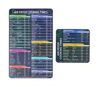 Fictory Tabella dei tempi di cottura della friggitrice da cucina, 2 pezzi, guida di riferimento rapida per una facile frittura, evitare la cottura eccessiva, accessorio essenziale per risultati