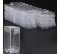 Fictory Vetrina per auto in scala 1:64, confezione da 10 scatole protettive trasparenti in PVC per modellini, 30 x 40 x 82 mm ispessito organizer antipolvere