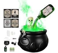 Ficugxd Hexenkessel, Halloween Decoration Set,Cauldron-in Skeleton Forma Come Decorazione di Halloween,Fog Maker con Istruzioni, Decorazione Horror per Casa Stregata, Ristorante, Davanzali-B