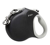 Fida Guinzaglio retrattile per cani da 7,9 m, resistente, per cani di taglia media/grande fino a 50 kg, guinzaglio a 360° senza grovigli, impugnatura morbida, freno con una sola mano, nero
